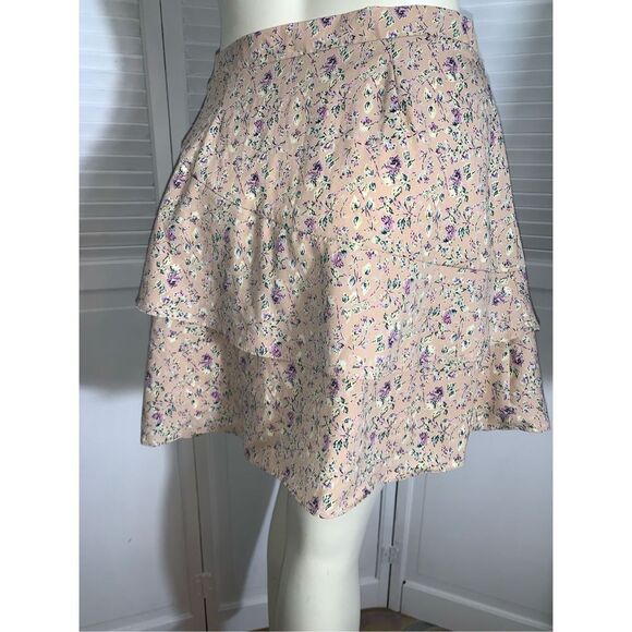 Vintage 90’s Double Layered Tiered Mini Skirt Medium - Picture 3 of 10